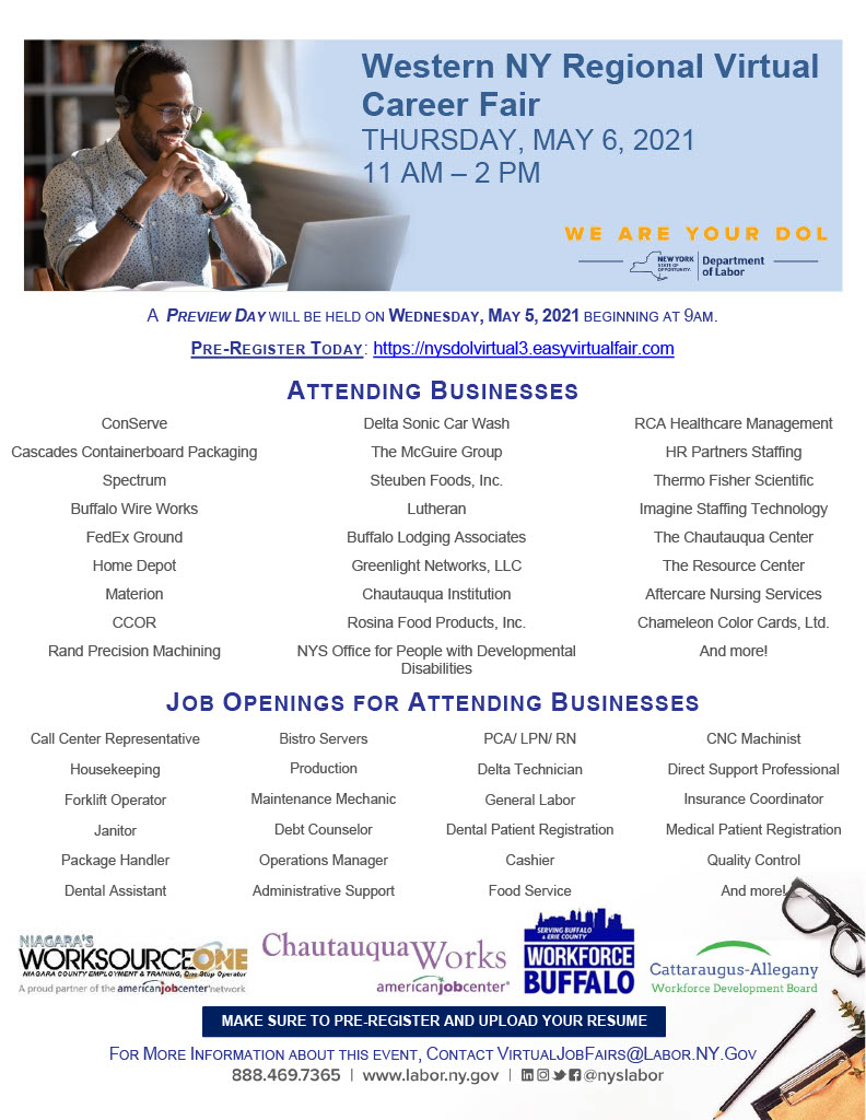 Western NY Regional Virtual Career Fair BNMA Event